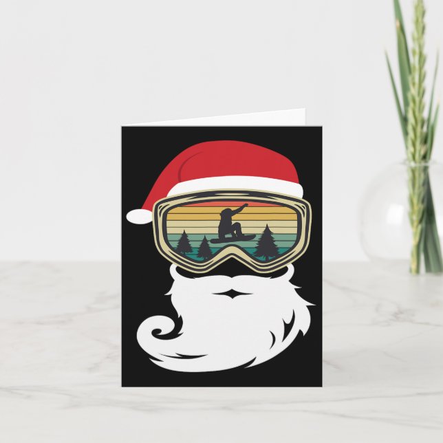 Snowboard Christmas As Santa Claus Snowboarder  Card (Front)