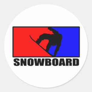 snowboard classic round sticker