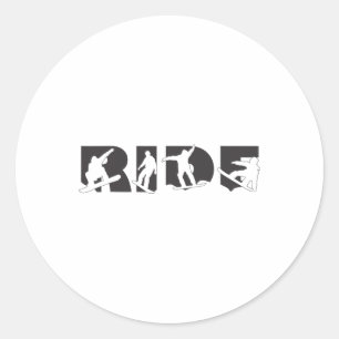 Snowboard classic round sticker