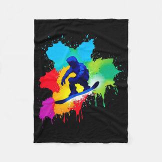 Snowboard Colour Explosion  Fleece Blanket