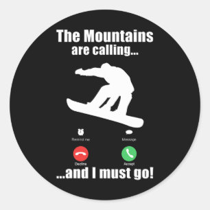 Snowboard Cool Retro Boarder Graphic Snowboarding Classic Round Sticker