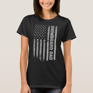 Snowboard Dad America Us Flag Patriot  Vintage T-Shirt