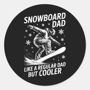 Snowboard Dad Funny Snowboarder  Classic Round Sticker