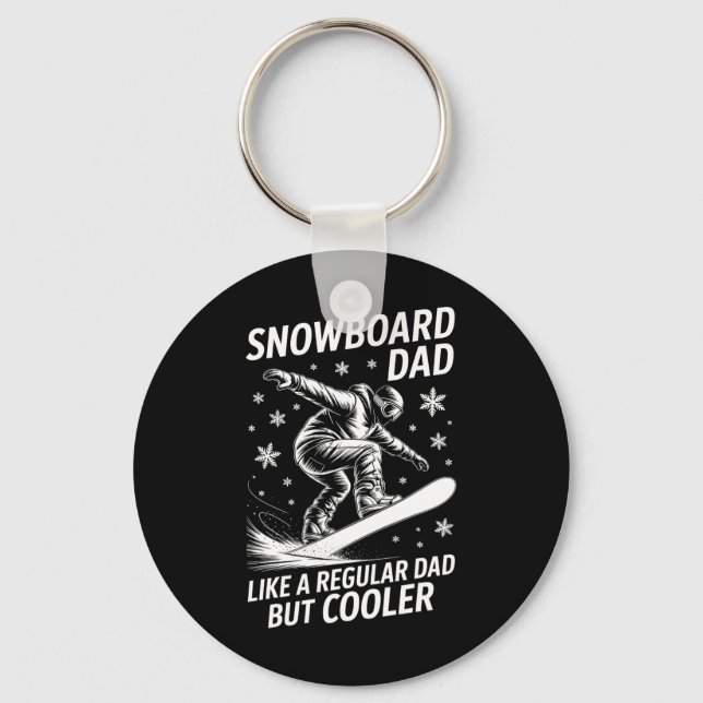 Snowboard Dad Funny Snowboarder  Key Ring (Front)