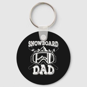 Snowboard Dad Mountain Range Snowboarding Father F Key Ring