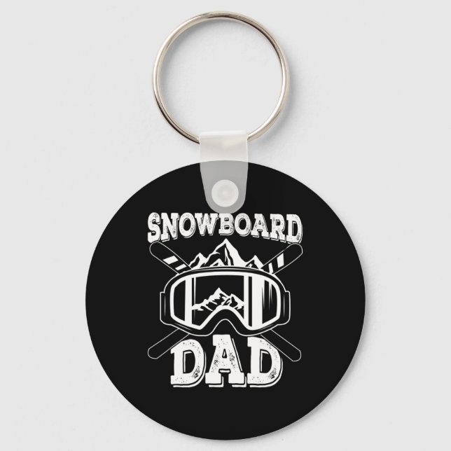 Snowboard Dad Mountain Range Snowboarding Father F Key Ring (Front)