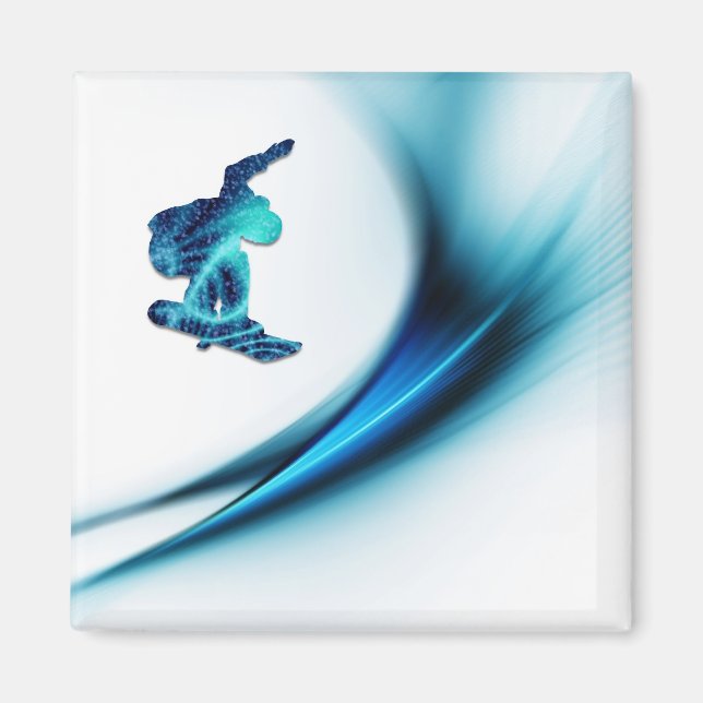 Snowboard Design Square Magnet (Front)