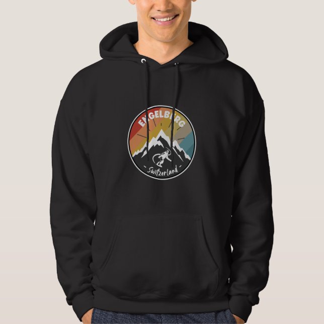 Snowboard Engelberg Switzerland Hoodie (Front)