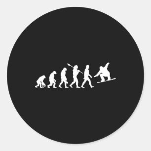 Snowboard Evolution  Classic Round Sticker