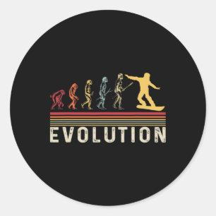 Snowboard Evolution Freestyle Snowboarding Winter  Classic Round Sticker