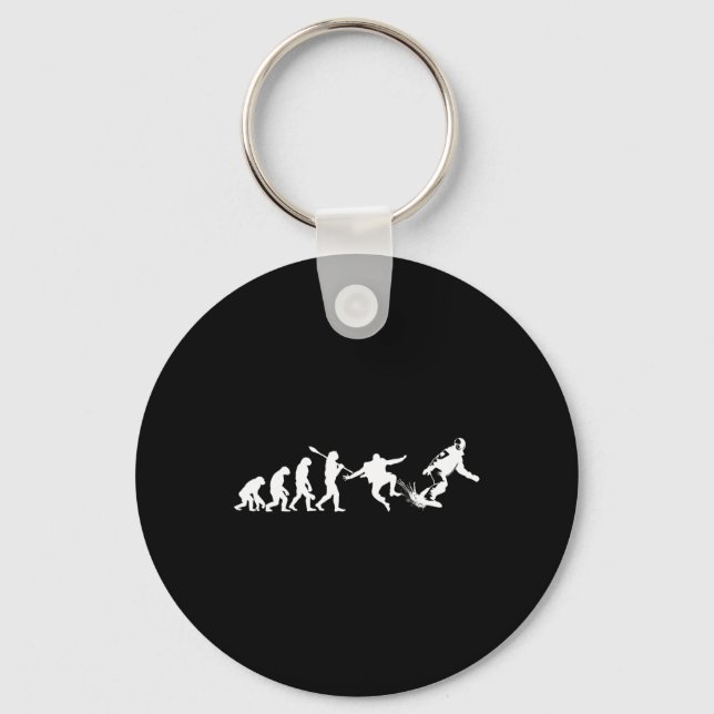 Snowboard Evolution Funny Snowboarder  Key Ring (Front)