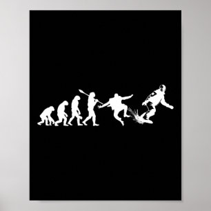 Snowboard Evolution Funny Snowboarder Poster