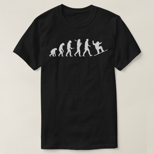 snowboard evolution gift from cavemen to a snowboa T-Shirt (Design Front)