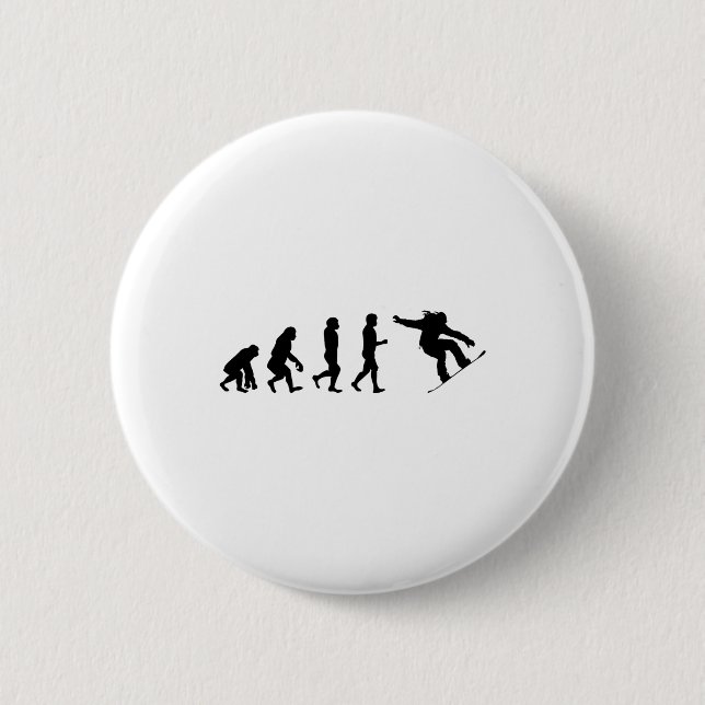 Snowboard Evolution – Skating Lovers Snowboarding  6 Cm Round Badge (Front)