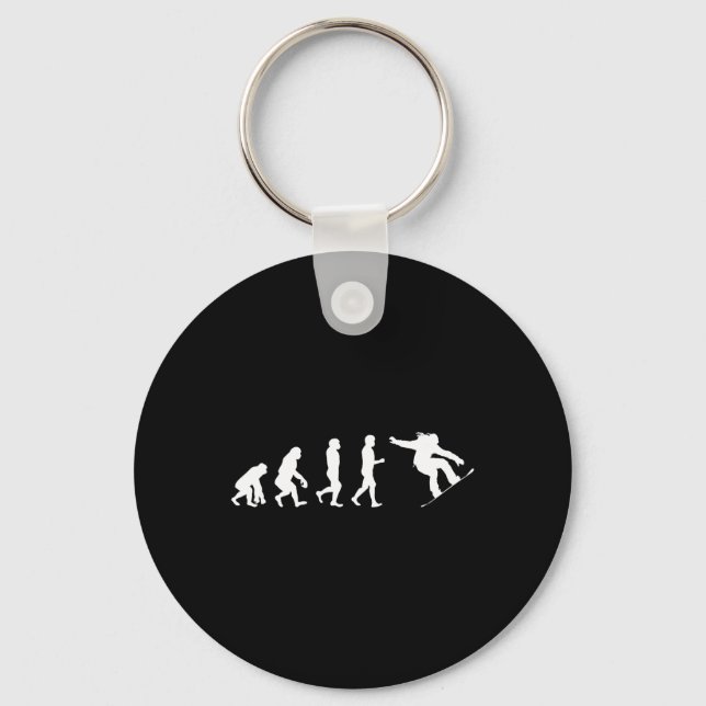 Snowboard Evolution – Skating Lovers Snowboarding  Key Ring (Front)