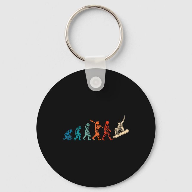 Snowboard Evolution Snowboarder Winter Snowboardin Key Ring (Front)