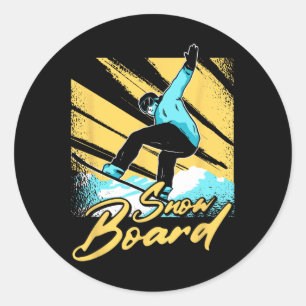 Snowboard Extreme Winter Sports Snowboarder Classic Round Sticker