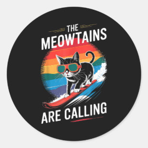 Snowboard for men women kids ski lover mountain classic round sticker