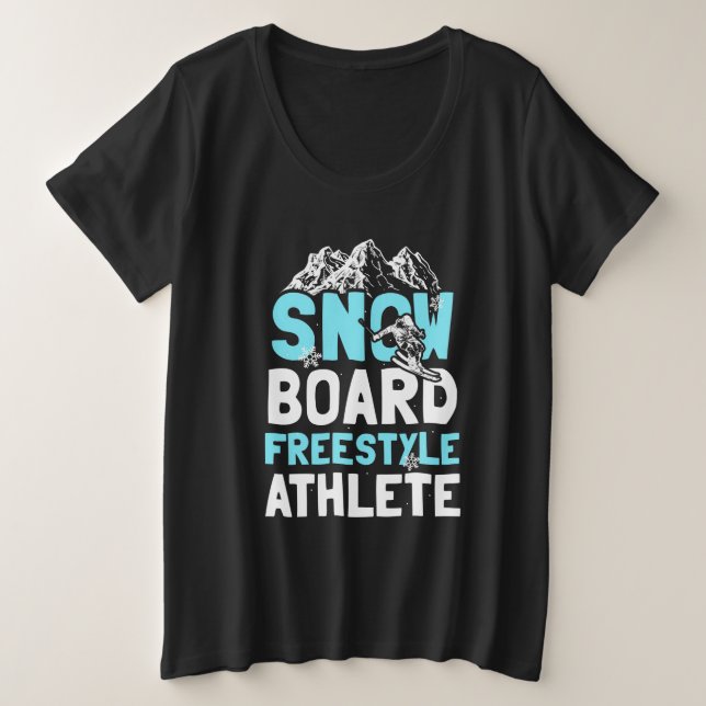Snowboard Freestyle Athlete Plus Size T-Shirt (Design Front)