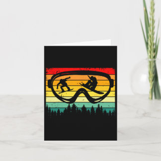 Snowboard Goggles Mountain Snowboarding Retro Vaca Card