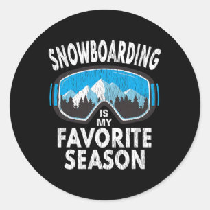 Snowboard Goggles - Snowboarding Is My Favorite Se Classic Round Sticker