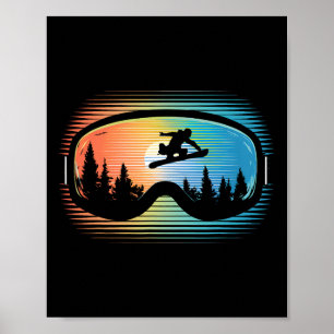 Snowboard Goggles Vintage Mountain Snowboarding Re Poster