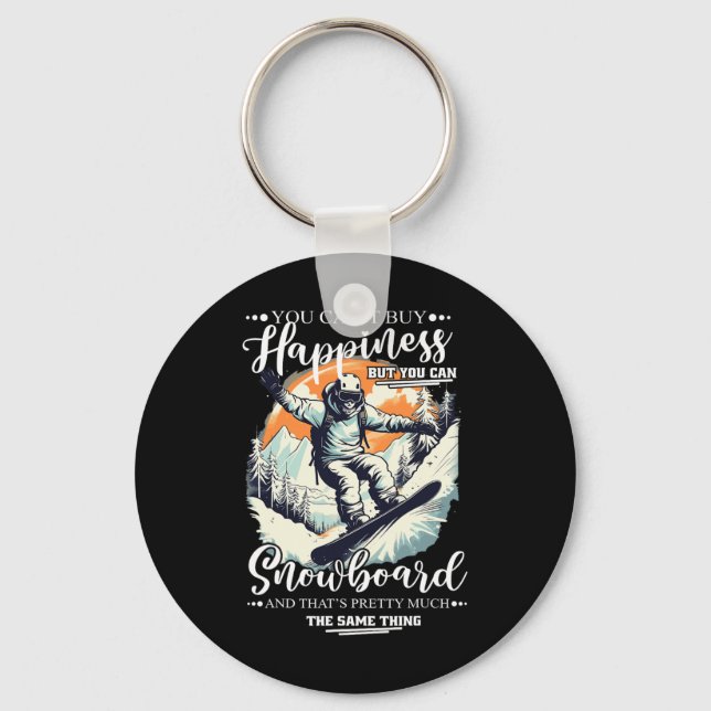 Snowboard Happiness Snow Vacation Snowboarding  Key Ring (Front)