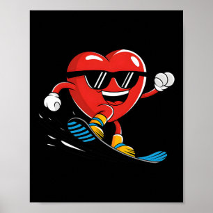Snowboard Heart Snowboarding Valentines Day Boys G Poster