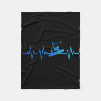 Snowboard Heartbeat 80s 90s Retro Winter Snowboard Fleece Blanket