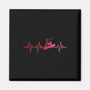 Snowboard Heartbeat 80s 90s Retro Winter Snowboard Magnet