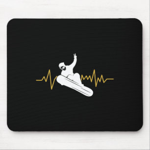 Snowboard Heartbeat Ekg Snowboarding 1  Mouse Pad