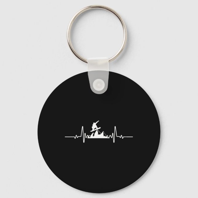 Snowboard Heartbeat Snowboarder Frequency Pulse Sp Key Ring (Front)