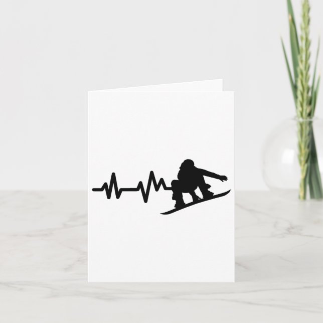 Snowboard Heartbeat Snowboarding  Card (Front)