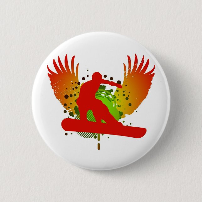 snowboard. hi-fi. v1. 6 cm round badge (Front)