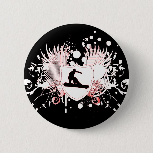snowboard. hi-fi. v3. 6 cm round badge (Front)