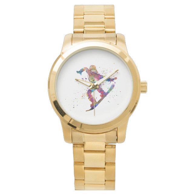 Snowboard in watercolor watch (Front)