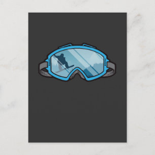 Snowboard Jump Freestyle Goggles Winter Sport Fan Postcard