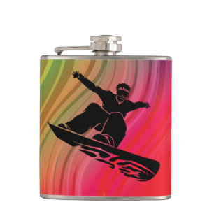 Snowboard Jump Hip Flask
