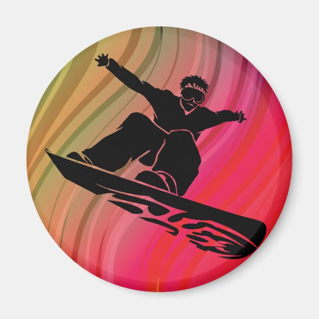 Snowboard Jump Magnet (Front)