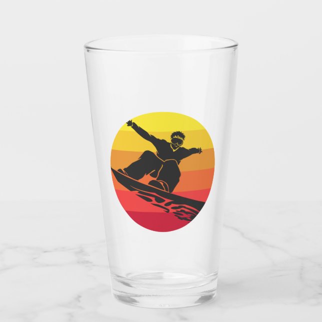 Snowboard Jump Retro Glass (Front)