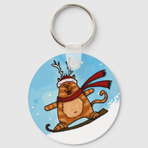 snowboard kitty key ring