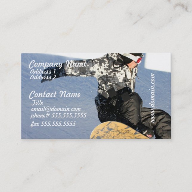Snowboard Launch Business Cards (Front)