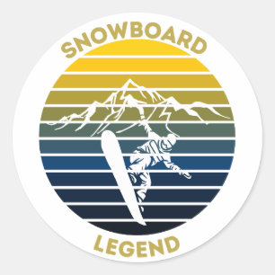 Snowboard Legend Classic Round Sticker