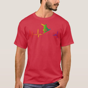 Snowboard LGBTQ Heartbeat LGBTQIA for Snowboarder T-Shirt