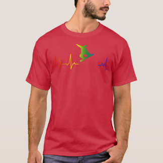 Snowboard LGBTQ Heartbeat LGBTQIA for Snowboarder T-Shirt