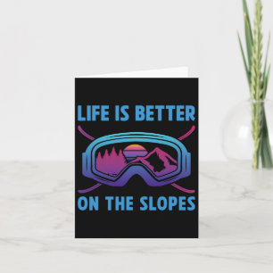 Snowboard Life Is Better On The Slopes Retro Snowb Card