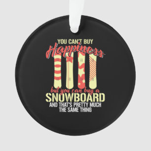 Snowboard Makes Me Happy Ornament