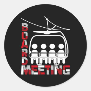 Snowboard Meeting Funny Snowboarding Winter Sports Classic Round Sticker