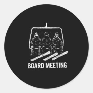 Snowboard Meeting Snowboarding Vacation Skiing  Classic Round Sticker