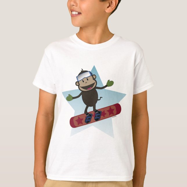 Snowboard Monkey kids tee (Front)